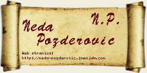 Neda Pozderović vizit kartica